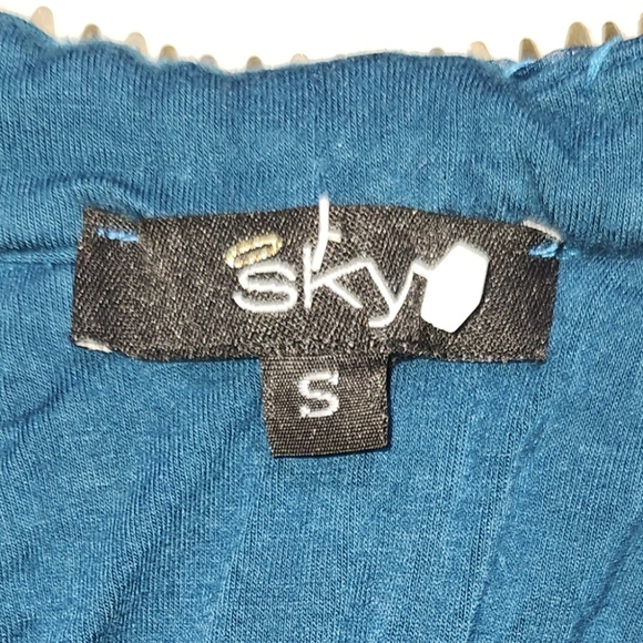 Sky Tank Top Teal/Blue with Beaded Sequined Size Small - Picture 4 of 9